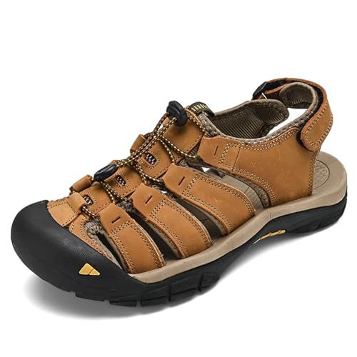 Rivccku Wanderschuhe Herren Outdoorsandalen Sommer Trekkingsandalen Leder Strand Wandersandale Laufschuhe Lässige Sneaker Sportsandalen Rivccku Wanderschuhe Herren Outdoorsandalen Sommer Trekkingsandalen Leder Strand Wandersandale Laufschuhe Lässige Sneaker Sportsandalen von Rivccku