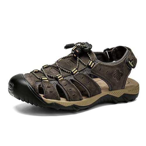 Rivccku Wanderschuhe Herren Outdoorsandalen Sommer Trekkingsandalen Leder Strand Wandersandale Laufschuhe Lässige Sneaker Sportsandalen Rivccku Wanderschuhe Herren Outdoorsandalen Sommer Trekkingsandalen Leder Strand Wandersandale Laufschuhe Lässige Sneaker Sportsandalen von Rivccku