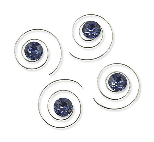 Rivelle Damen Curlies Strass 8 mm tanzanite 8 Stück Swarovski Haarspiralen Haarschmuck Hochzeit Brautschmuck von Rivelle