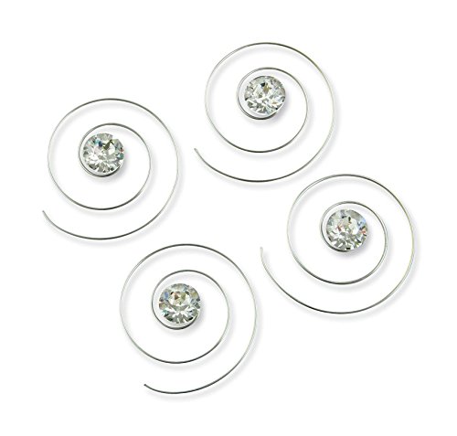 Rivelle Damen Curlies Strass Swarovski 6 mm kristall 8 Stück Haarspiralen Haarschmuck Brautschmuck von Rivelle