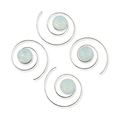 Rivelle Damen Curlies Swarovski Strass 8 mm white opal 8 Stück Haarspiralen Haarschmuck Brautschmuck von Rivelle