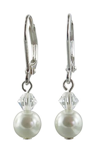 Rivelle Damen Perlen Ohrhänger creme Swarovski Kristalle Kristall Hängende Ohrringe von Rivelle