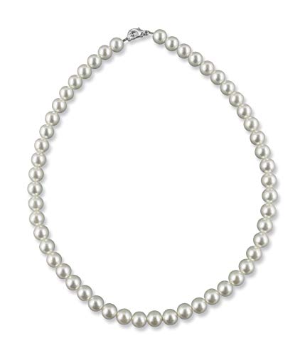 Rivelle Damen Perlenkette 42 cm Perlen 8 mm creme Kette Perlen Collier Halskette Necklace Modeschmuck Hochzeit von Rivelle