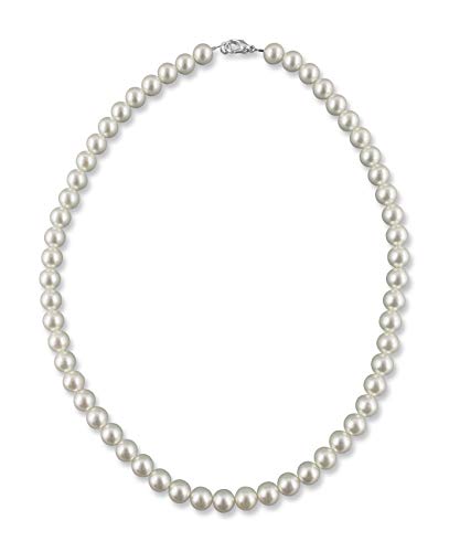 Rivelle Damen Perlenkette 45 cm Perlen 8 mm creme Kette Perlen Collier Halskette Necklace Modeschmuck Hochzeit von Rivelle