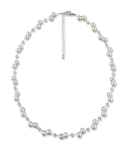 Rivelle Damen Perlenkette creme Kette Perlen Collier Halskette Necklace Modeschmuck Hochzeit von Rivelle