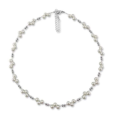 Rivelle Damen Perlenkette creme Kette Perlen Collier Halsschmuck Geschenk-Box Modeschmuck von Rivelle