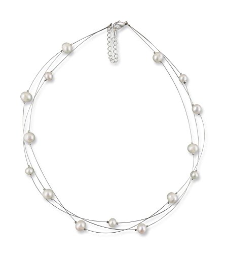 Rivelle Damen Süßwasser Perlenkette creme Kette echte Perlen Collier Halskette Necklace Schmucketui von Rivelle