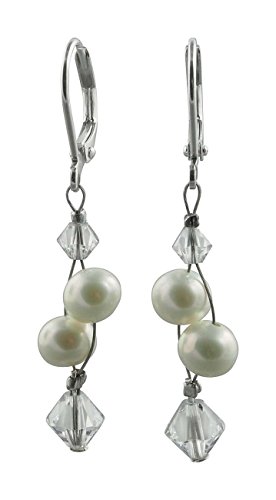 Rivelle Damen Süßwasserperlen Ohrringe creme Hängende Ohrringe echte Perlen 7,5 mm Rivelle Damen Süßwasserperlen Ohrringe creme Hängende Ohrringe echte Perlen 7,5 mm von Rivelle