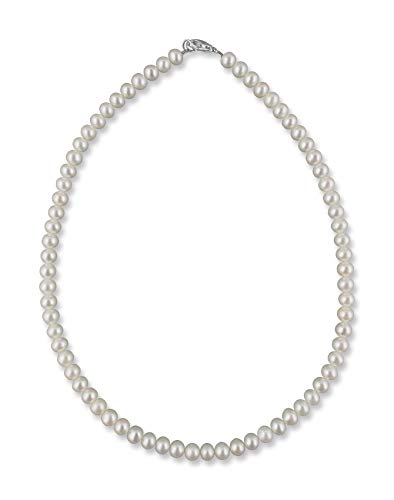 Rivelle Damen Süßwasserperlenkette 40 cm Perle 6,5 mm creme Kette echte Perlen Collier Halskette Necklace Schmucketui von Rivelle