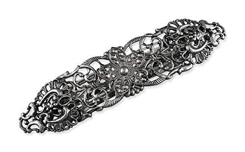 Rivelle Damen Trachten Haarspange 8 cm Haarschmuck Vintage Hochzeit Metall Silber von Rivelle