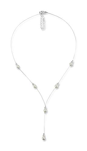 Rivelle Damen Y Perlenkette creme Kette Perlen Collier Halskette Necklace Modeschmuck Hochzeit von Rivelle