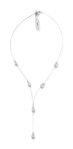 Rivelle Damen Y Perlenkette weiß Kette Perlen Collier Halskette Necklace Modeschmuck Hochzeit von Rivelle