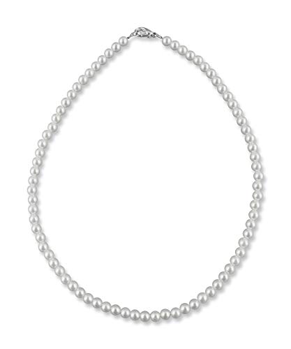 Rivelle Damen Perlenkette 38 cm Perle 5 mm weiß Kette Perlen Collier Halsschmuck Geschenk-Box Modeschmuck von Rivelle