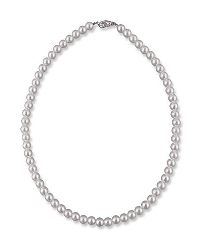 Rivelle Damen Perlenkette 38 cm Perlen 6 mm weiß Kette Perlen Collier Halskette Necklace Geschenk-Box von Rivelle
