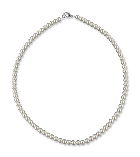 Rivelle Damen Perlenkette 40 cm Perle 5 mm creme Kette Perlen Collier Halsschmuck Necklace Geschenk-Box von Rivelle