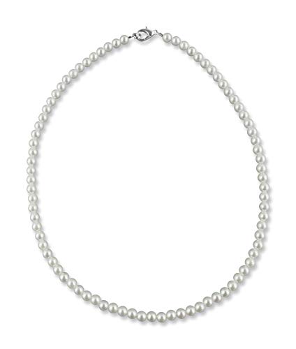 Rivelle Damen Perlenkette 40 cm Perle 5 mm weiß Kette Perlen Collier Halsschmuck Necklace Geschenk-Box von Rivelle