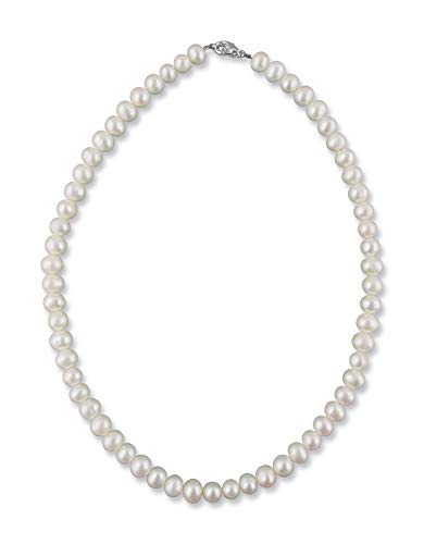 Rivelle Damen Süßwasser Perlenkette 42 cm Perlen 7,5 mm creme Kette echte Perlen Collier Halskette Necklace Schmucketui Rivelle Damen Süßwasser Perlenkette 42 cm Perlen 7,5 mm creme Kette echte Perlen Collier Halskette Necklace Schmucketui von Rivelle
