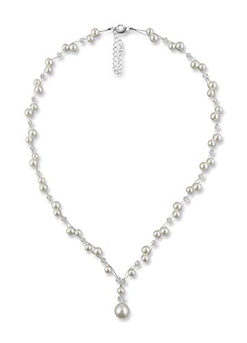 Rivelle Damen Y-Kette mit Perlen creme Perlenkette Perlen Collier Halskette Necklace Modeschmuck Hochzeit von Rivelle