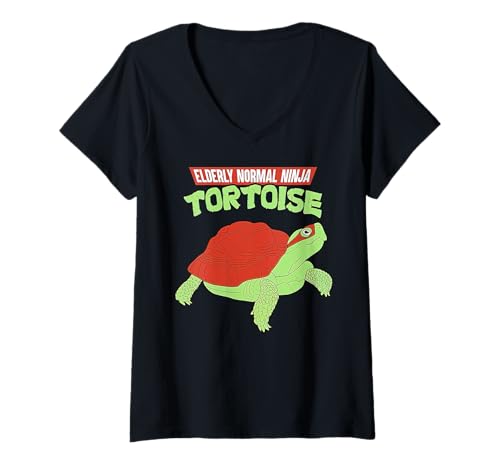 Damen Ältere Normale Ninja-Schildkröte im Vintage-Stil T-Shirt mit V-Ausschnitt von River Beautiful Day