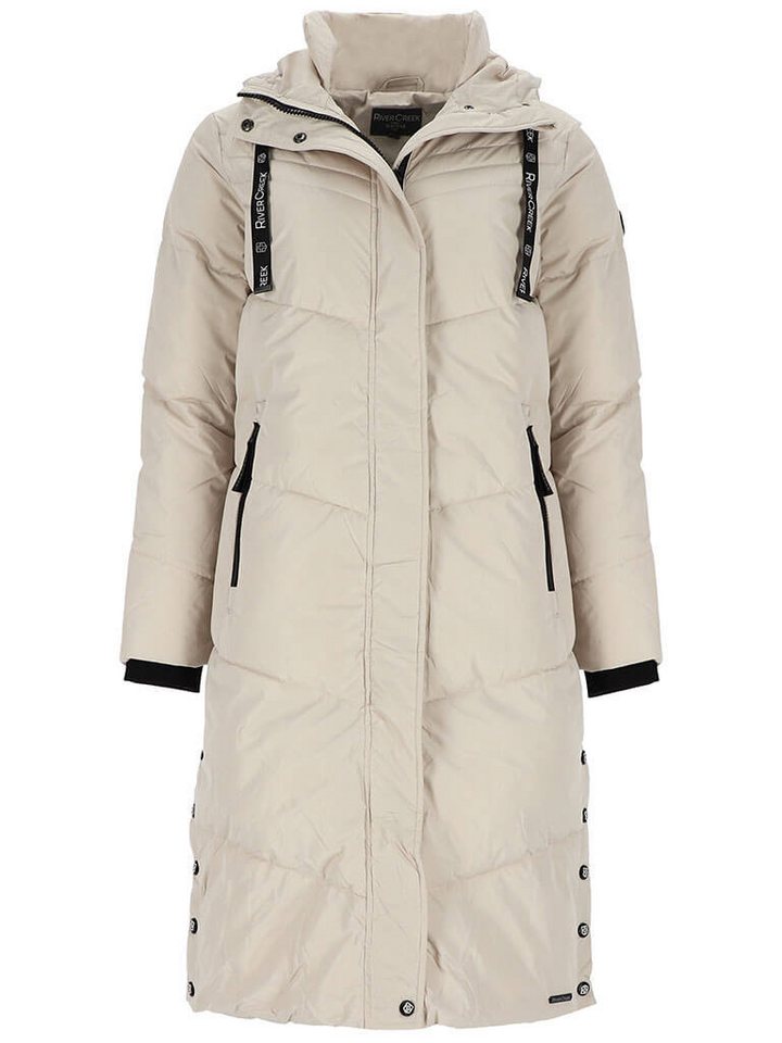 River Creek Steppmantel Damen Mantel gesteppt mit Kapuze - Steppjacke mit Seitenschlitzen von River Creek