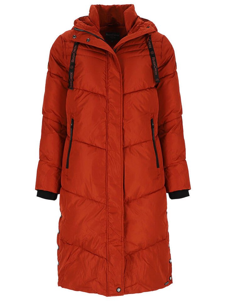 River Creek Steppmantel Damen Mantel gesteppt mit Kapuze - Steppjacke mit Seitenschlitzen von River Creek