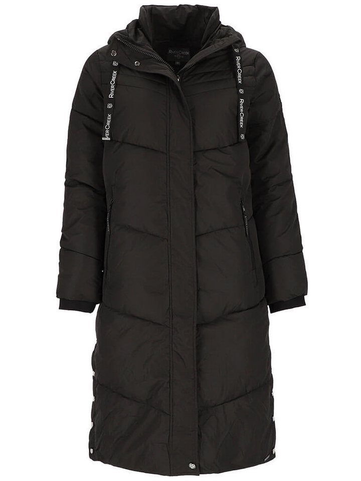 River Creek Steppmantel Damen Mantel gesteppt mit Kapuze - Steppjacke mit Seitenschlitzen von River Creek