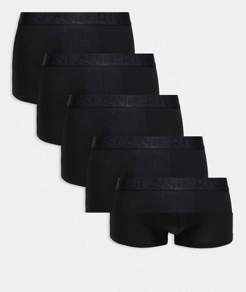 River Island - 5er-Pack Stretch-Unterhosen aus Baumwolle in Schwarz von River Island