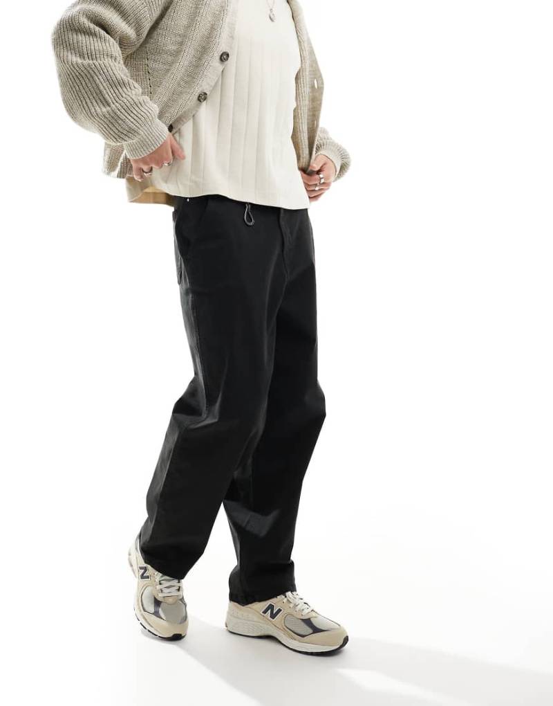 River Island - Cargohose in Schwarz mit weitem Bein von River Island