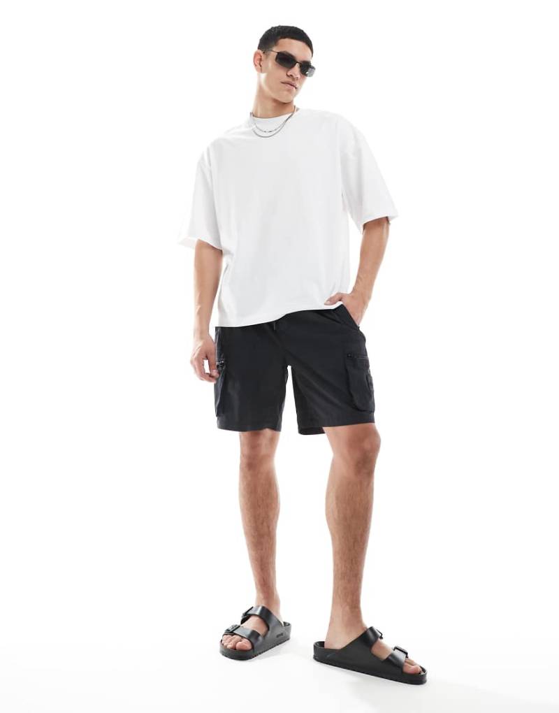 River Island - Cargoshorts in Schwarz von River Island