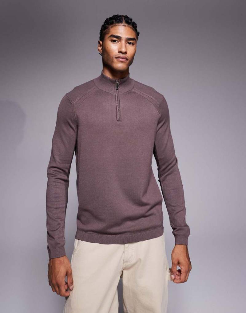 River Island - Elegantes Oberteil in mittlerem Lila mit kurzem Reißverschluss River Island - Elegantes Oberteil in mittlerem Lila mit kurzem Reißverschluss von River Island