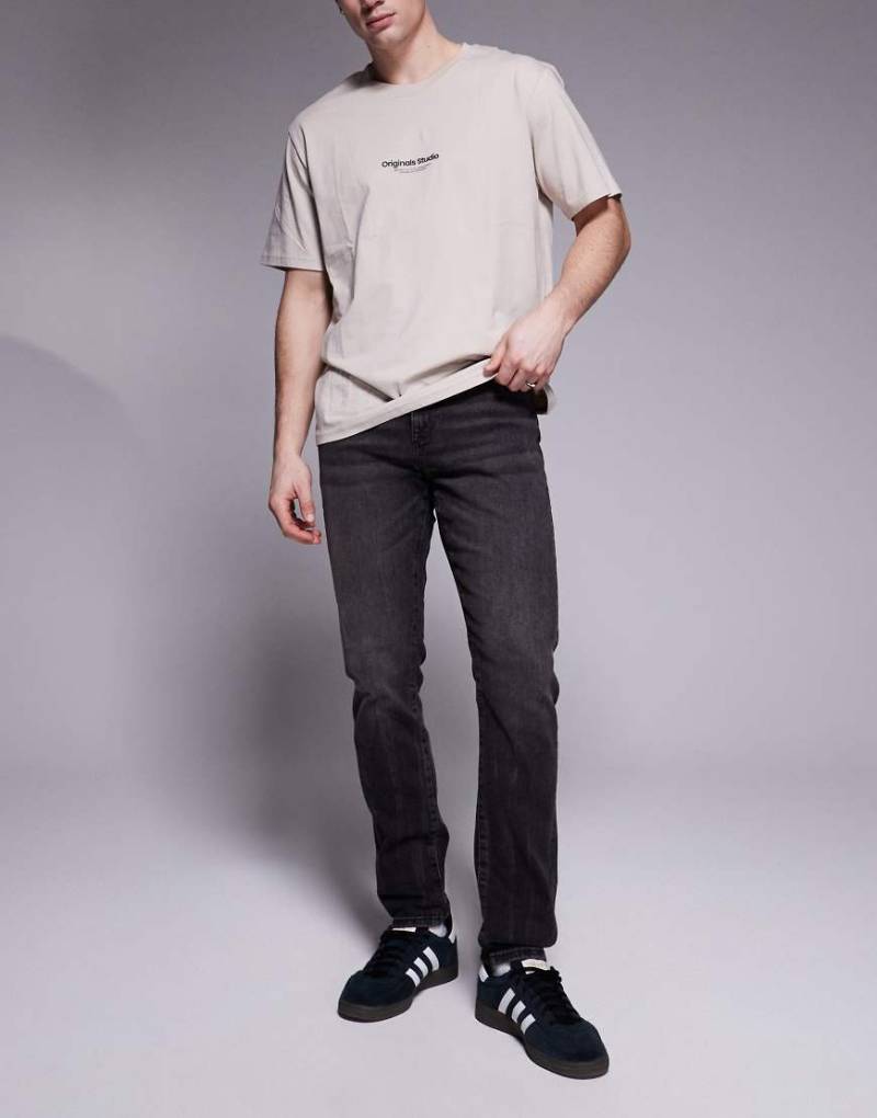 River Island - Enge Jeans in verwaschenem Schwarz-Grau von River Island