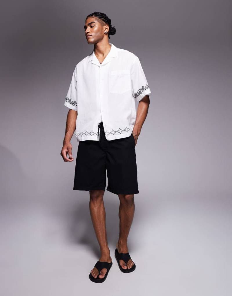 River Island - Funktionale Schlupf-Shorts in Schwarz von River Island