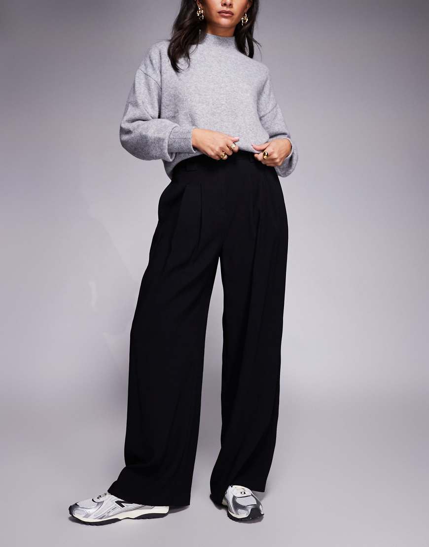 River Island - Hose mit weitem Schnitt in Schwarz von River Island