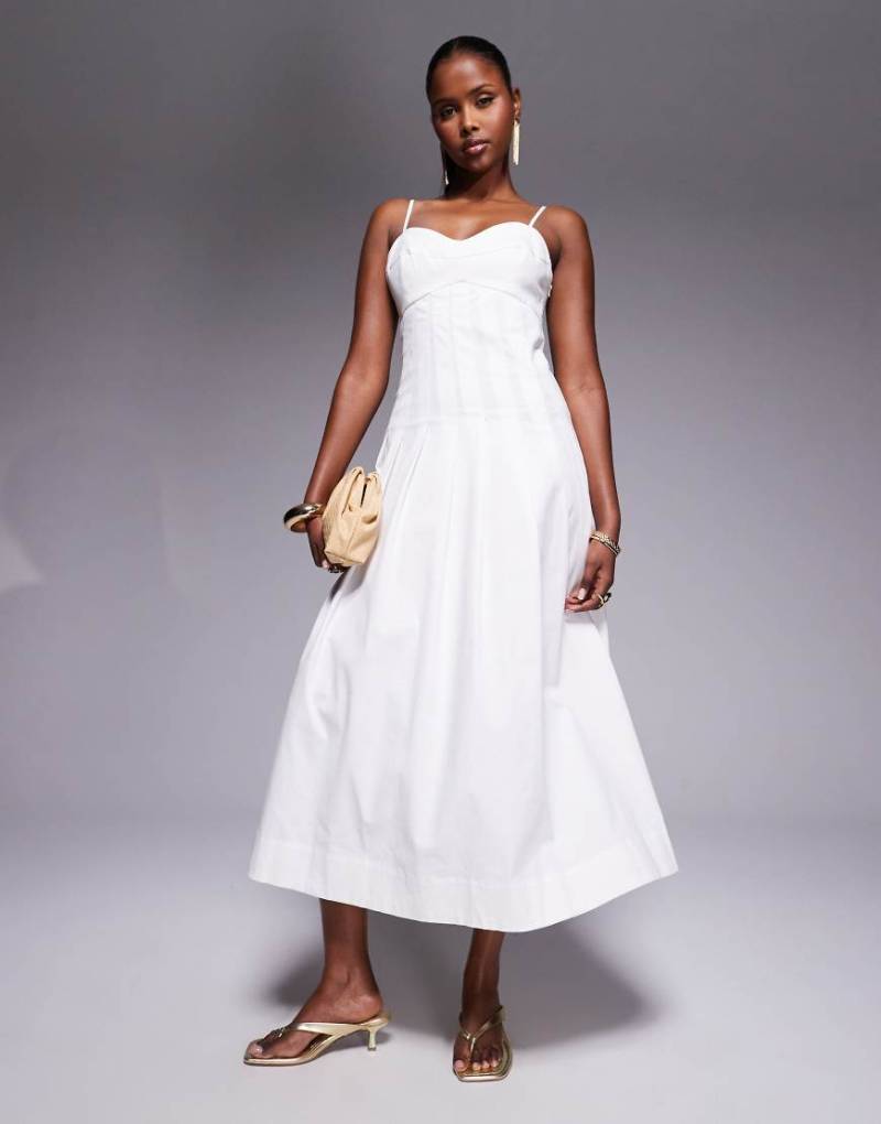 River Island - Korsett-Midikleid in Weiß von River Island