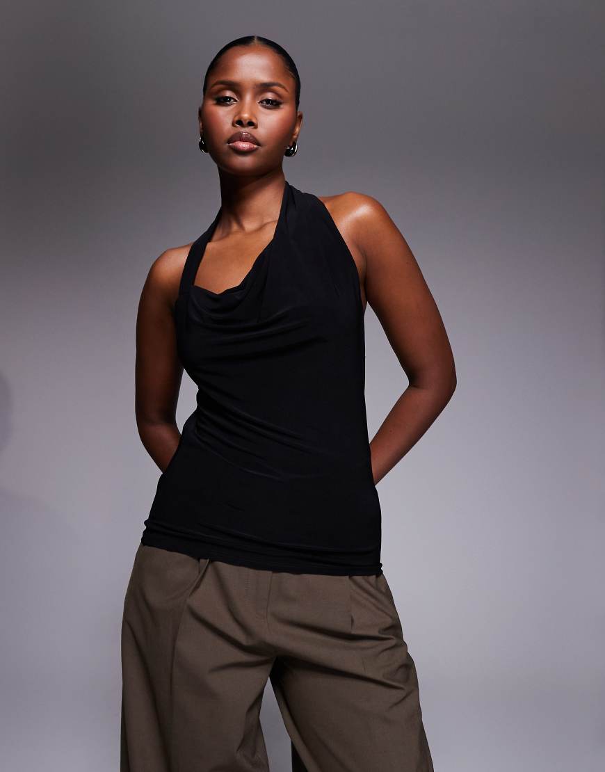 River Island - Neckholder-Oberteil in Schwarz von River Island