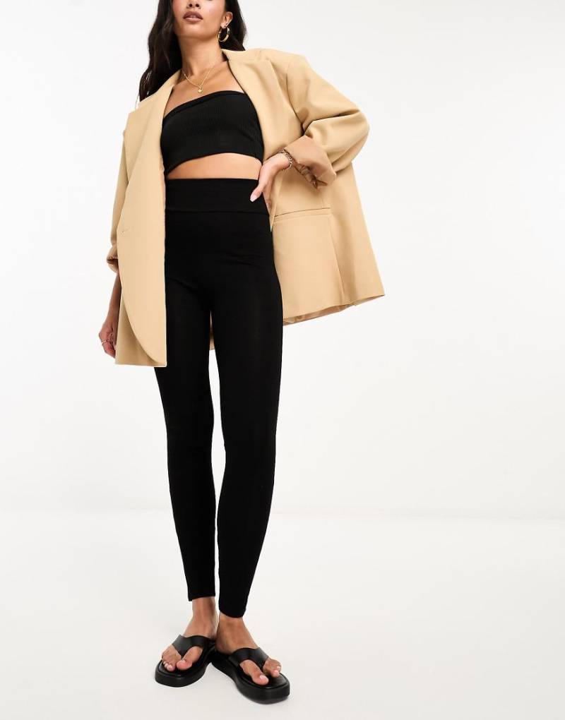 River Island - Schwarze Leggings mit hohem Bund von River Island