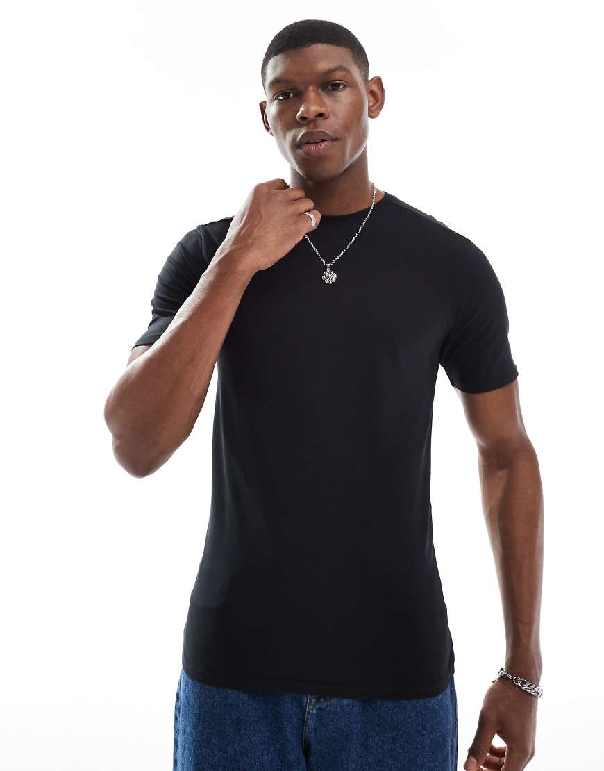 River Island - Schwarzes Muskel-T-Shirt von River Island