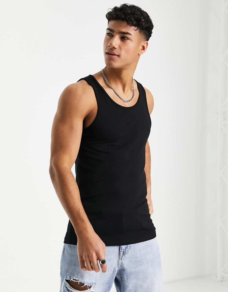 River Island - Schwarzes Trägershirt in Muskelform River Island - Schwarzes Trägershirt in Muskelform von River Island