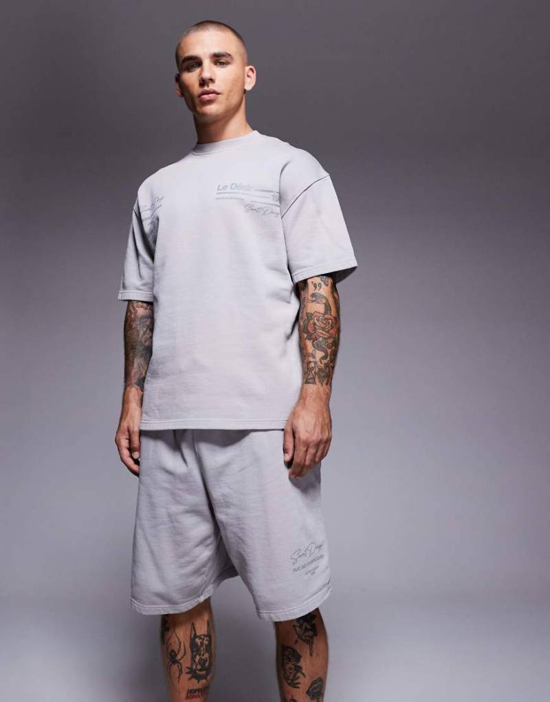 River Island - Le Desir - Shorts in Hellgrau, Kombiteil von River Island