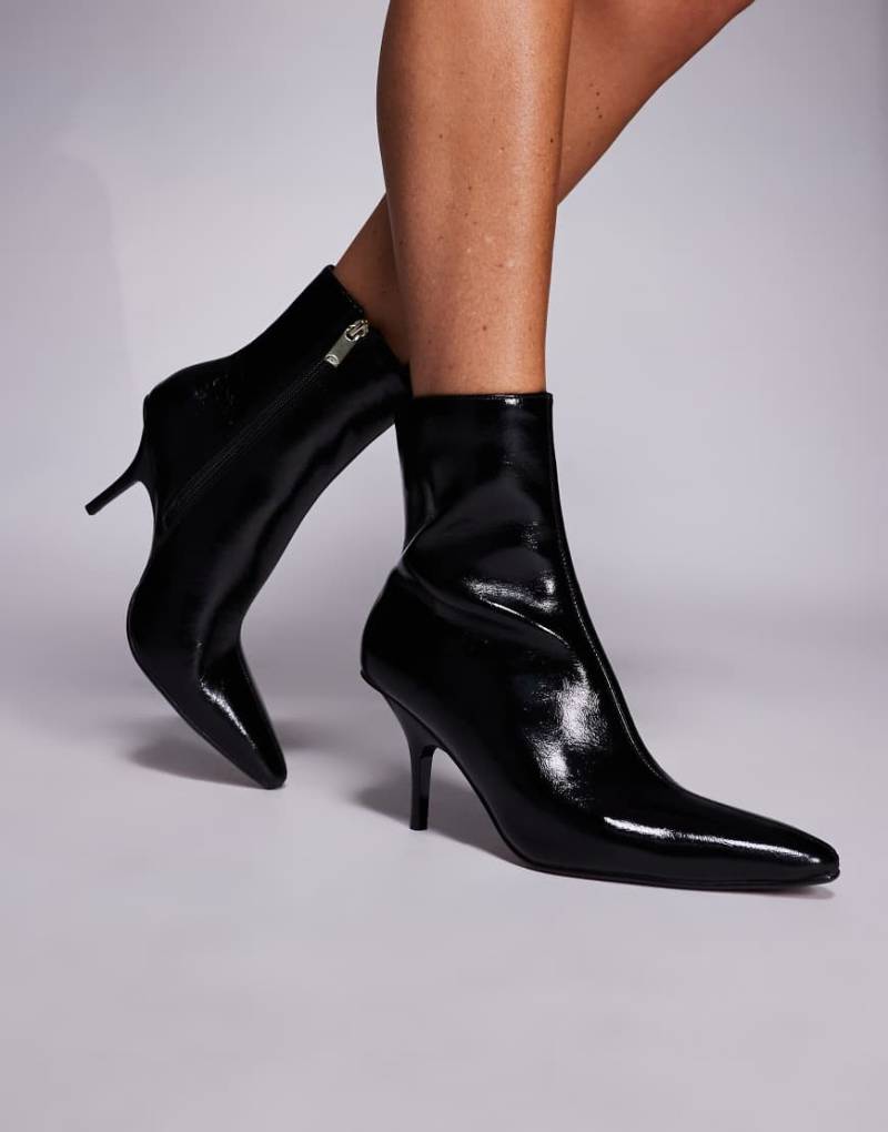 River Island - Spitze Stiefeletten in Schwarz mit Absatz von River Island