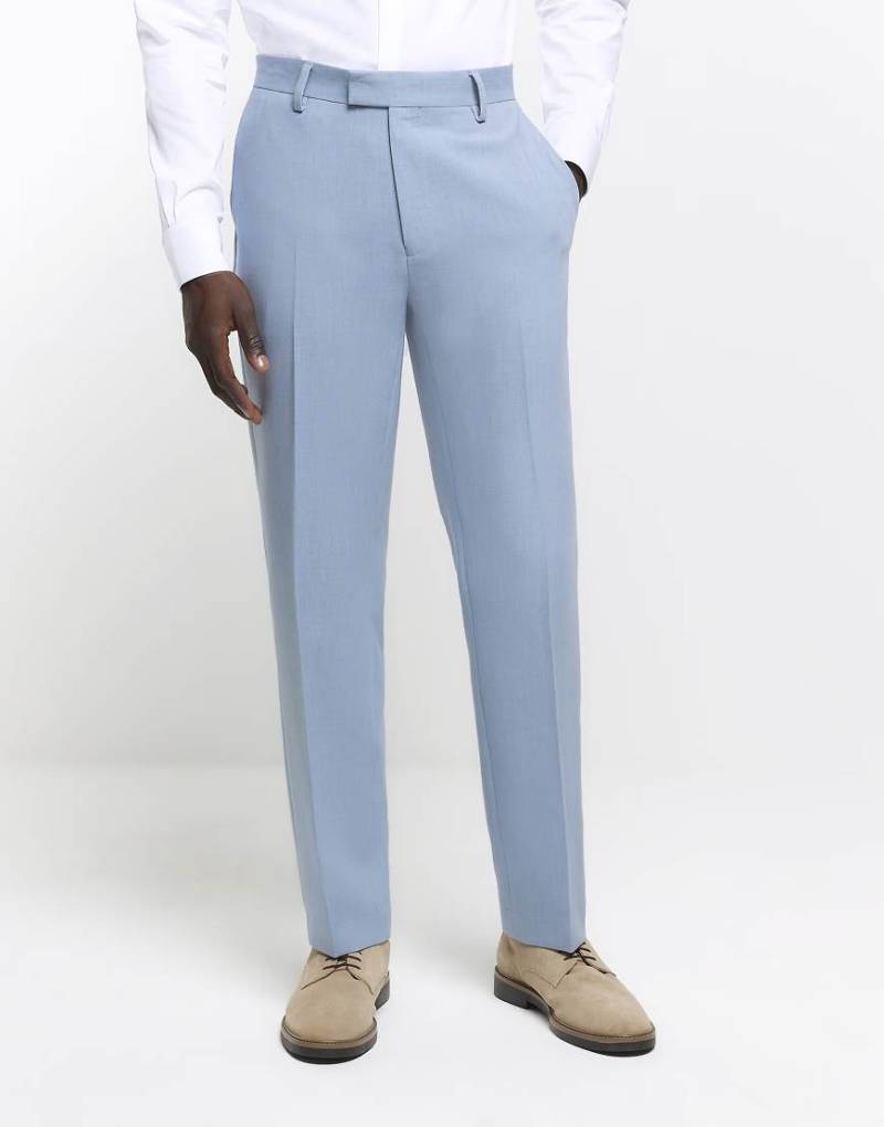 River Island - Strukturierte Anzughose in Blau von River Island