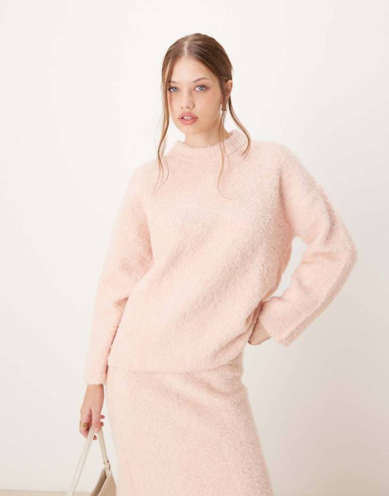 River Island - Superflauschiger Pullover in Hellrosa von River Island