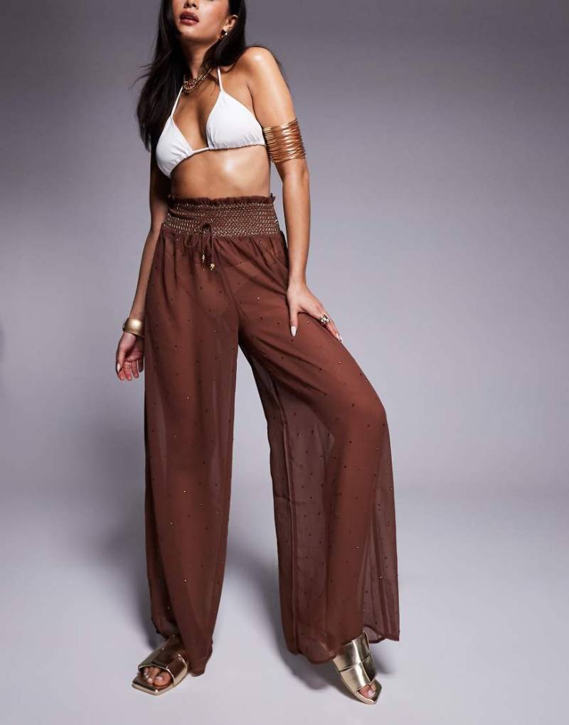 River Island - Transparente Hose in Braun von River Island