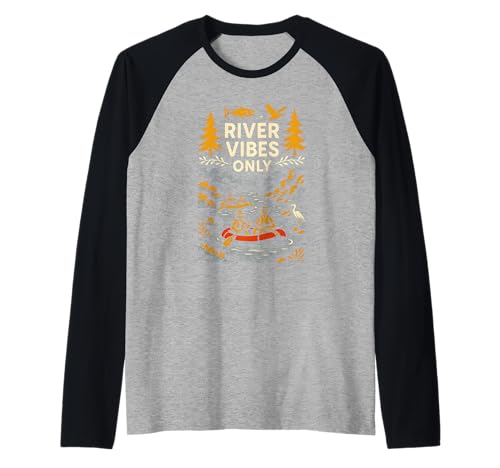 River Float Trip Vibes Only Retro Damen Sommer Raglan von River Rendezvous - Float Trips and Lake Life