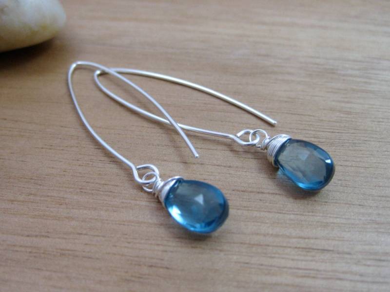 London Blautopas Ohrringe Sterling Silber von RiverAndBirchJewelry