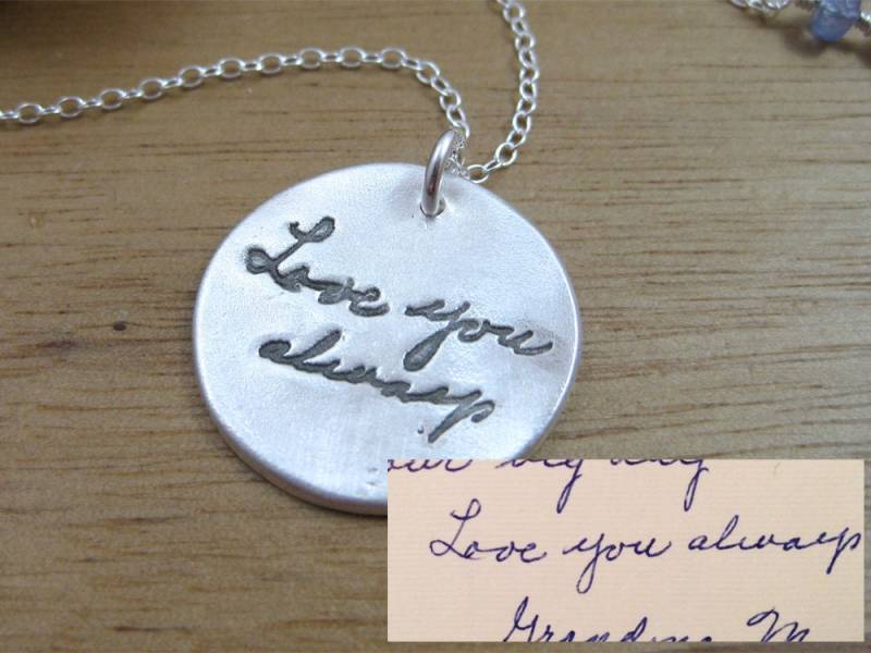 Personalisierte Silber Handschrift Halskette von RiverAndBirchJewelry
