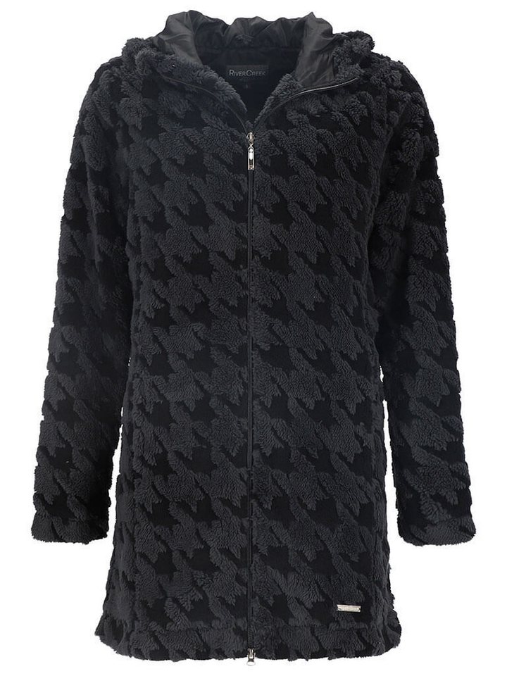 Rivercreek Fleecejacke Damen Jacke gefüttert mit Hahnentritt-Muster - Jacke Fleece mit Kapuze von Rivercreek