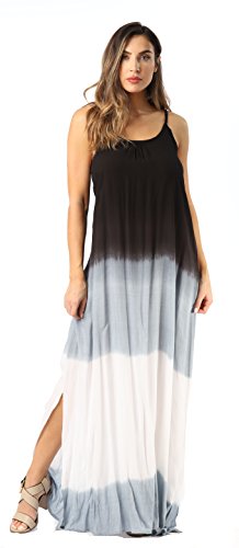 Riviera Sun Maxikleid mit Spaghettiträgern für Damen, Schwarz-weißer Farbblock, X-Groß Riviera Sun Maxikleid mit Spaghettiträgern für Damen, Schwarz-weißer Farbblock, X-Groß von Riviera Sun