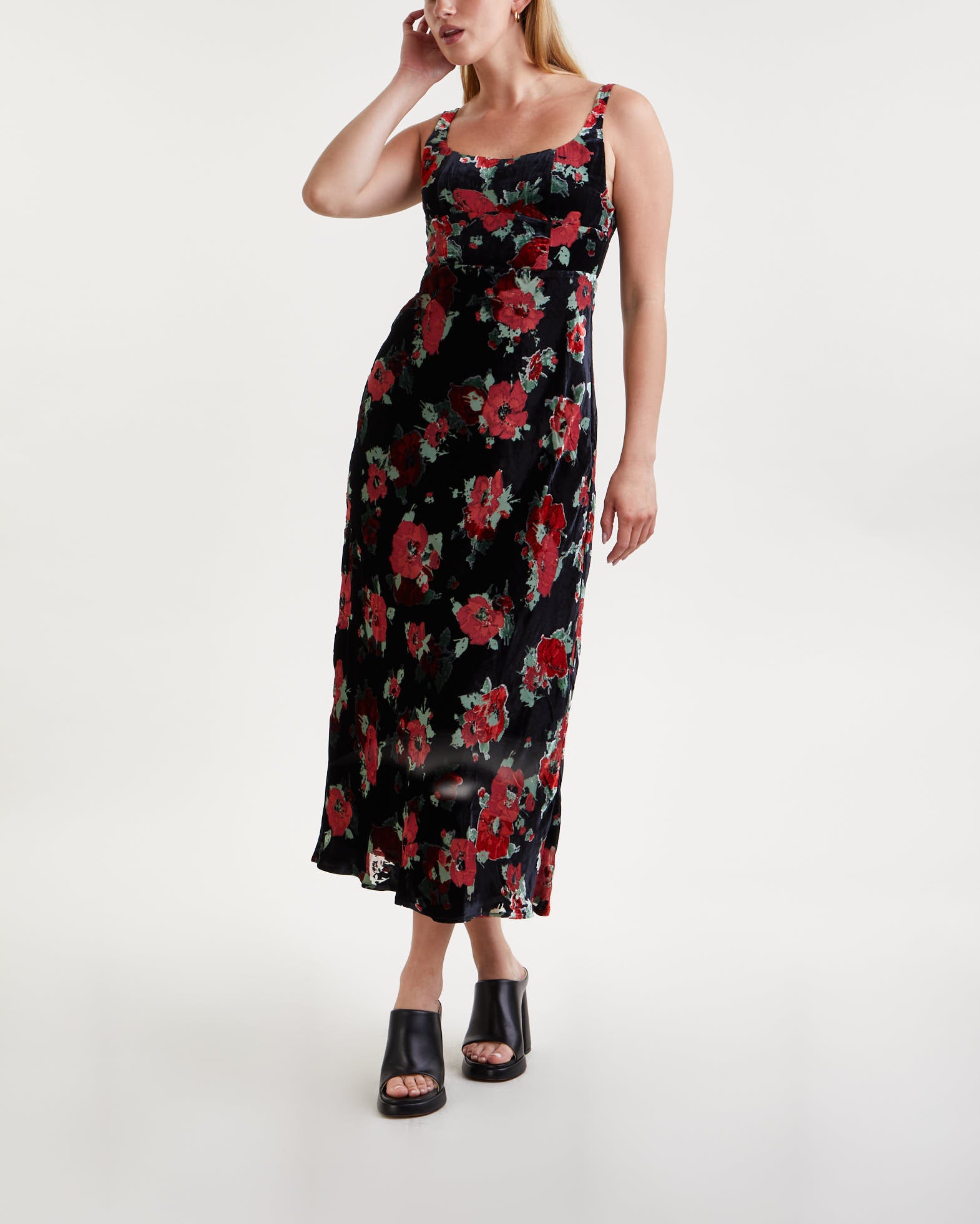 Rixo Benedict Dress Black Poppy Burnout Black von Rixo