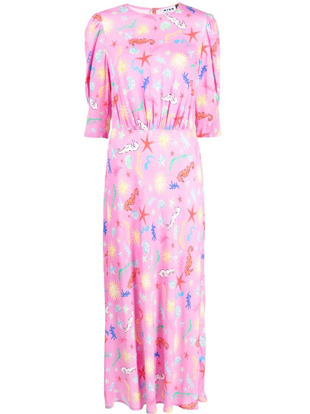 Rixo Langes Kleid mit Print - Rosa von Rixo